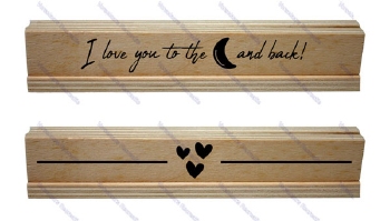Houten fotostandaard - I love you to the moon and back